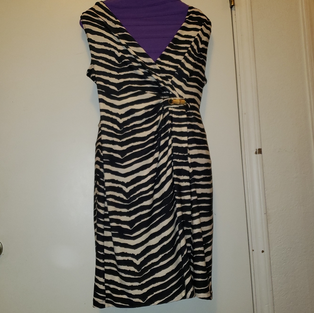 Sleeveless faux wrap dress